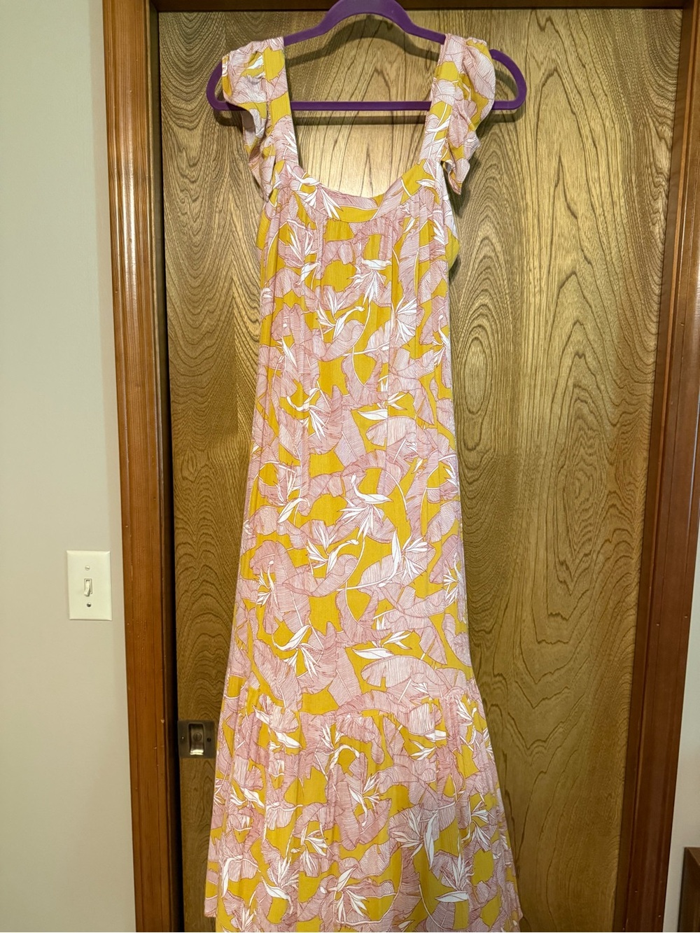 Pink & Yellow Floral Maxi Dress - Sleeveless Summer Dress